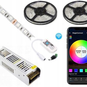 ZESTAW 12m TASMA LED RGB 5050 STEROWNIK WIFI + PILOT IR