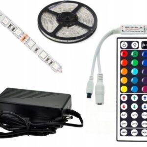 ZESTAW Taśma 10m LED RGB sterownik 44 zasilacz HQ